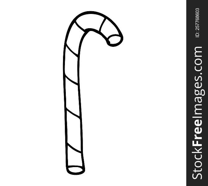 line drawing cartoon candy cane