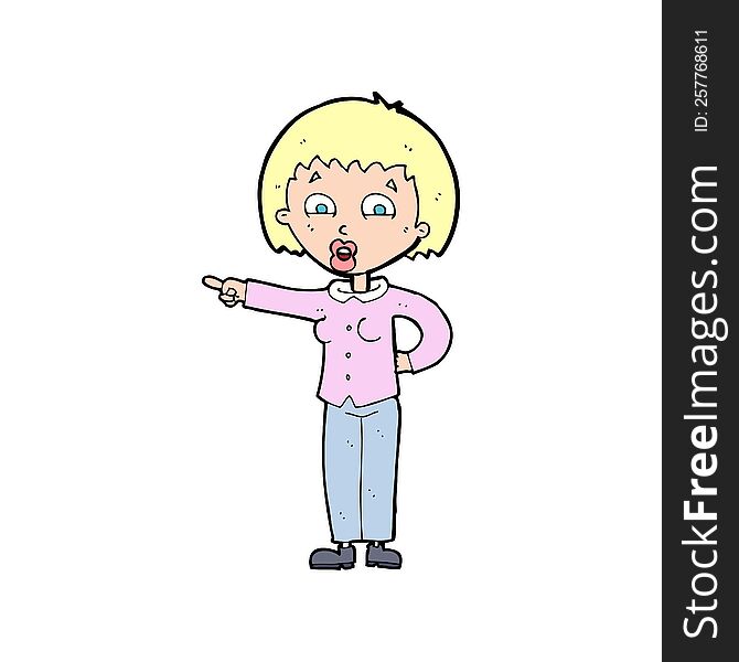 cartoon pointing woman