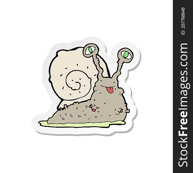 sticker of a cartoon gross slug