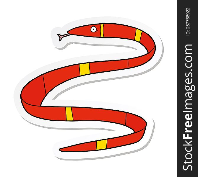 sticker of a cartoon sea snake