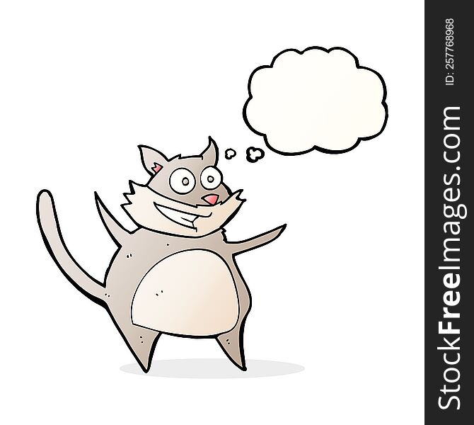 Funny Cartoon Cat With Thought Bubble