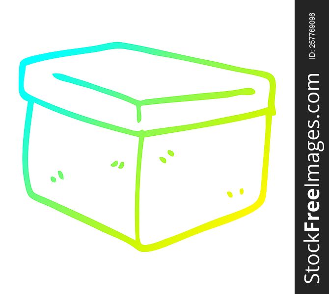 cold gradient line drawing of a cartoon office filing box