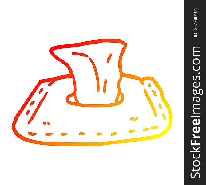 warm gradient line drawing of a cartoon toilet wipes