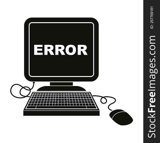 vector icon illustration of a computer error