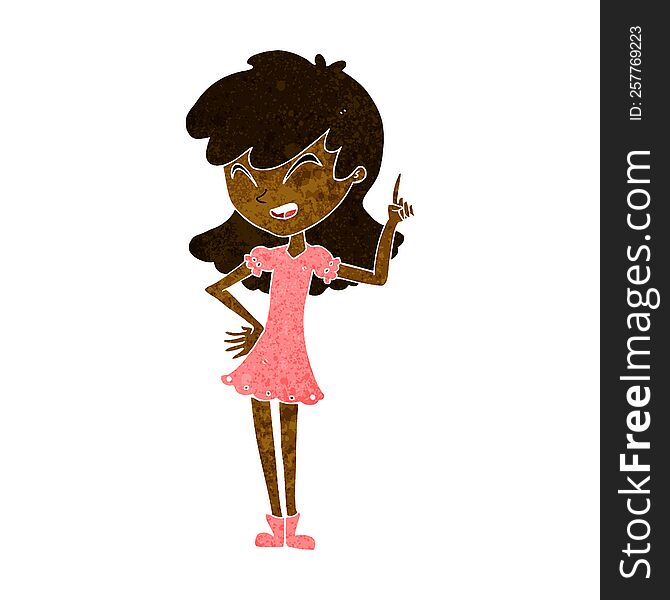 cartoon girl making point