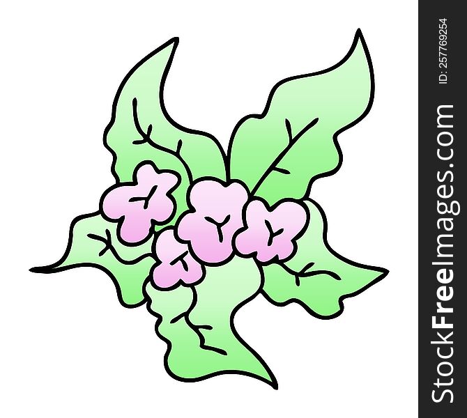 Quirky Gradient Shaded Cartoon Christmas Flower