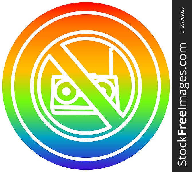 No Music Circular In Rainbow Spectrum