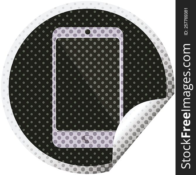 cell phone graphic circular sticker