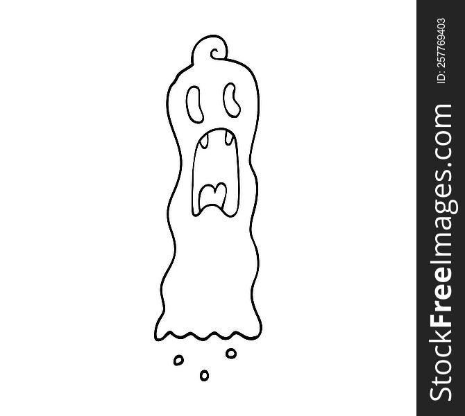 Line Drawing Cartoon Spooky Ghost
