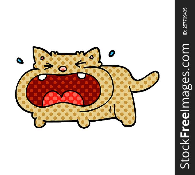 Cartoon Doodle Crying Cat