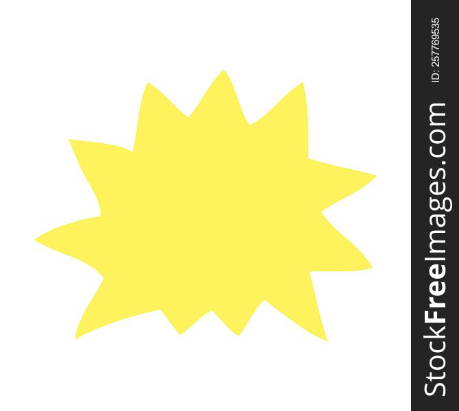 Flat Color Illustration Of A Cartoon Explosion Symbol