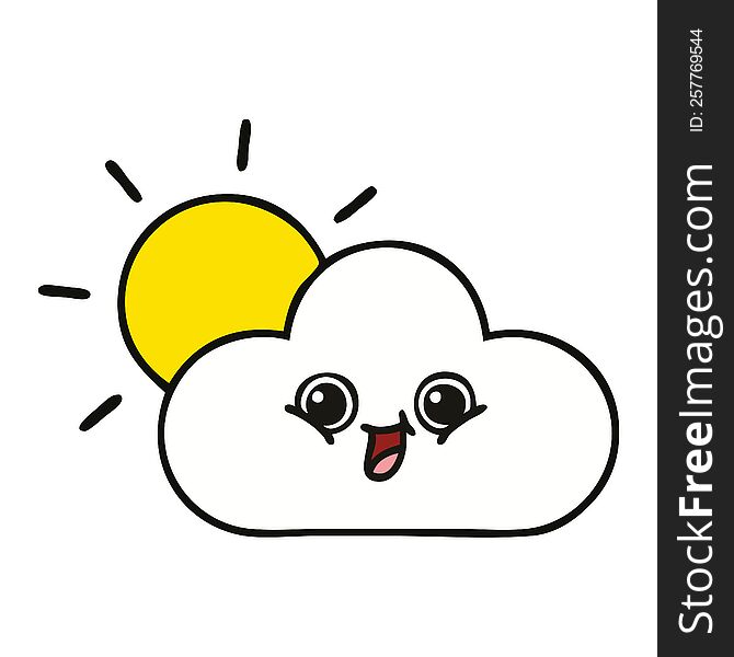 cute cartoon of a cloud and sunshine