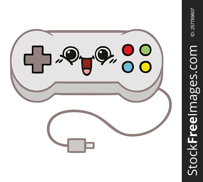 cute cartoon of a game controller. cute cartoon of a game controller