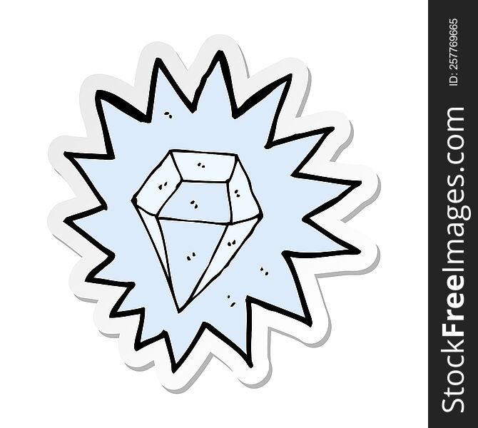 sticker of a cartoon huge diamond