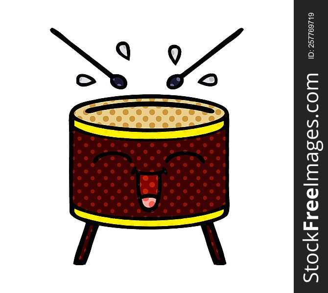 comic book style cartoon of a drum