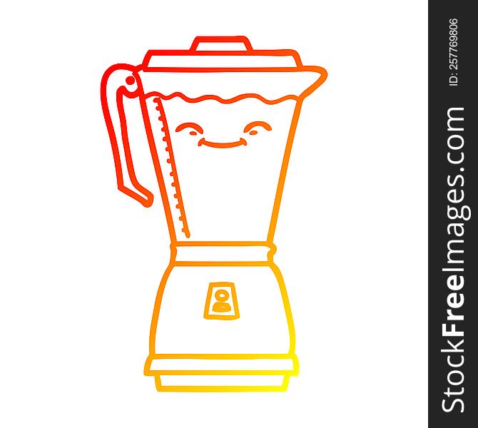 Warm Gradient Line Drawing Cartoon Food Processor