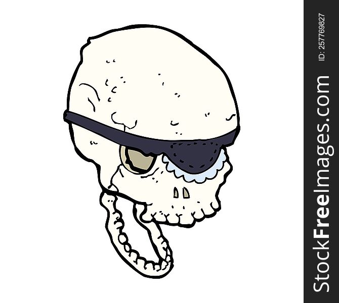 Cartoon Spooky Skull With Eye Patch