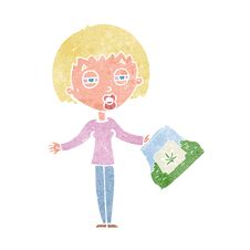 Free Cartoon Woman With Bag Of Weed Royalty Free Stock Images - 257771239