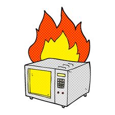 Cartoon Microwave On Fire Stock Photography Cartoon Microwave On Fire Stock Photography