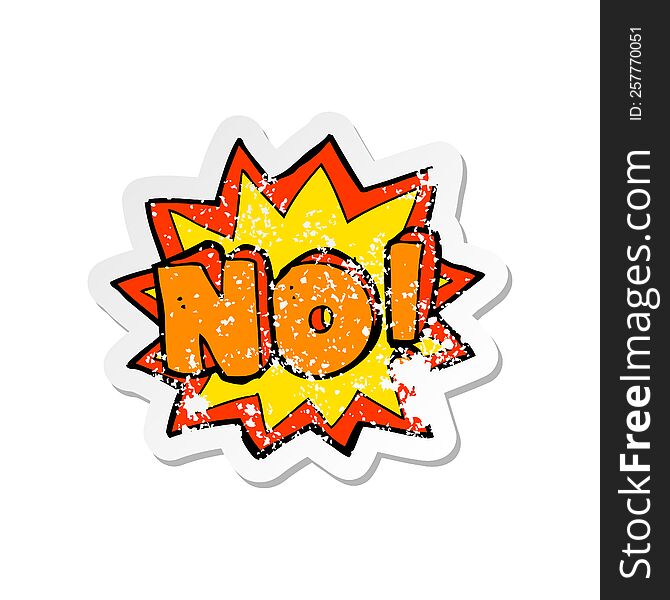 Retro Distressed Sticker Of A Cartoon No Symbol