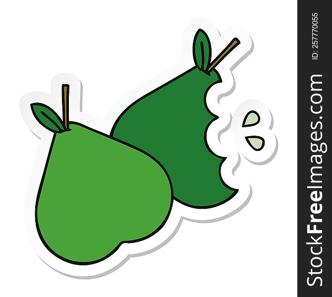 Sticker Of A Cute Cartoon Pears
