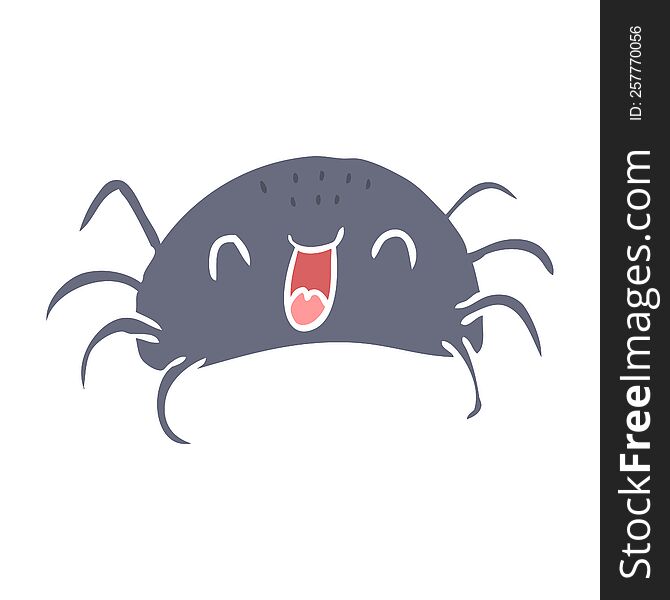 Flat Color Style Cartoon Halloween Spider