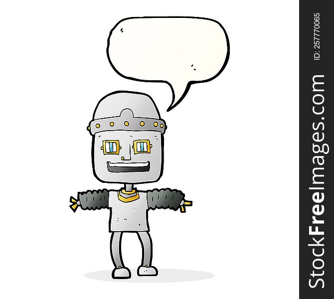 Cartoon Robot With Speech Bubble