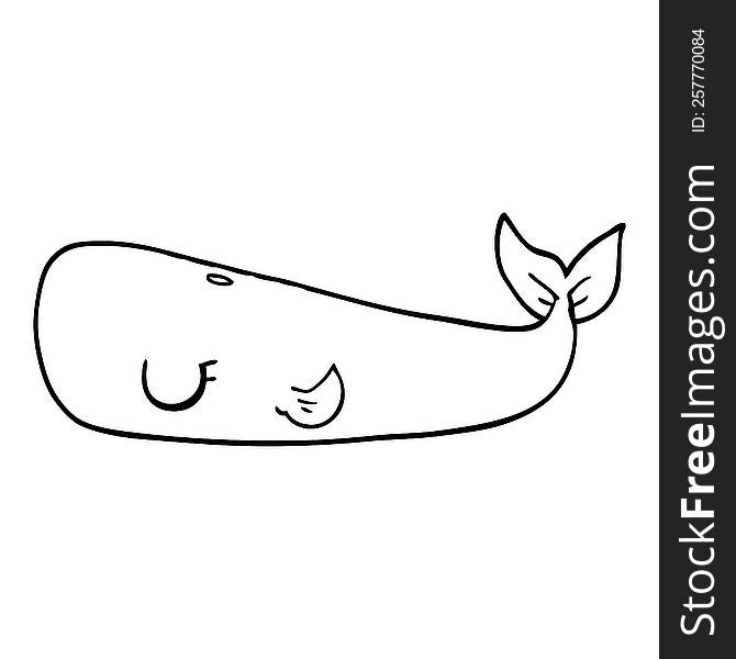 line drawing cartoon whale