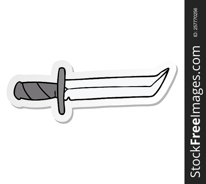 hand drawn sticker cartoon doodle of a short dagger