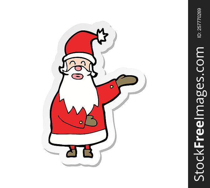Sticker Of A Cartoon Santa