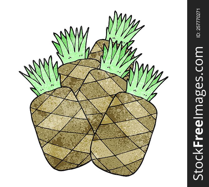 Textured Cartoon Pineapples