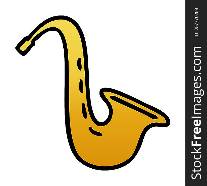 gradient shaded cartoon musical saxophone
