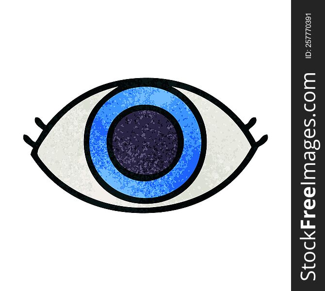 Retro Grunge Texture Cartoon Eye