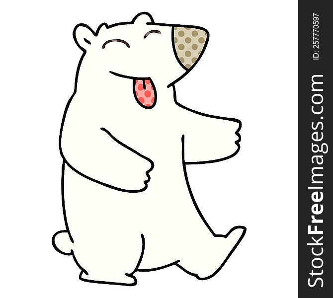 comic book style quirky cartoon polar bear. comic book style quirky cartoon polar bear