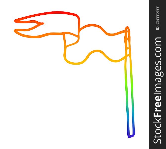 Rainbow Gradient Line Drawing Cartoon Flag