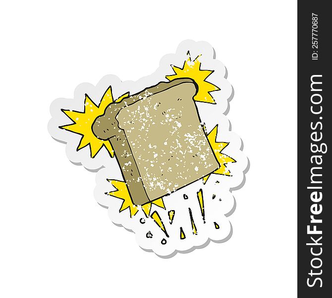retro distressed sticker of a cartoon toast