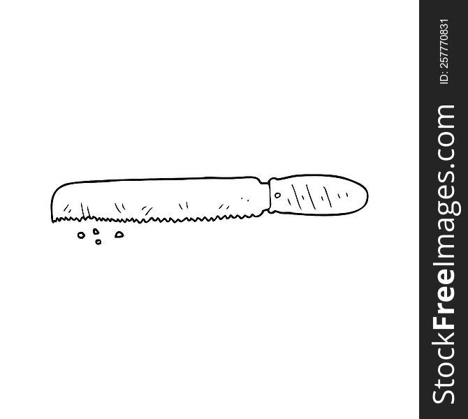 Black And White Cartoon Bread Knife