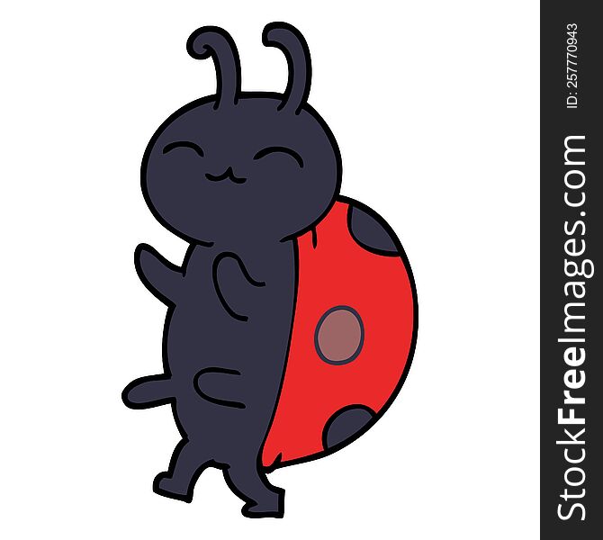 cute cartoon doodle ladybug