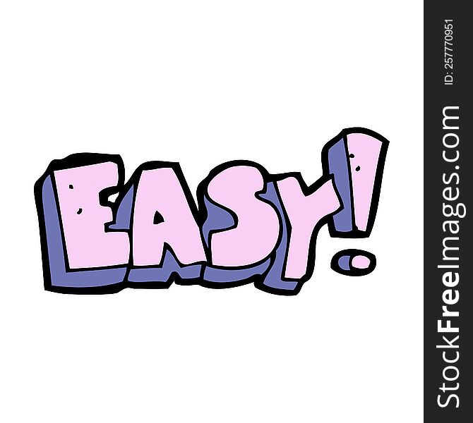 cartoon easy sign