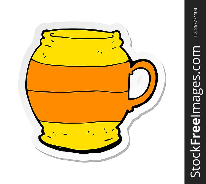 sticker of a cartoon big mug