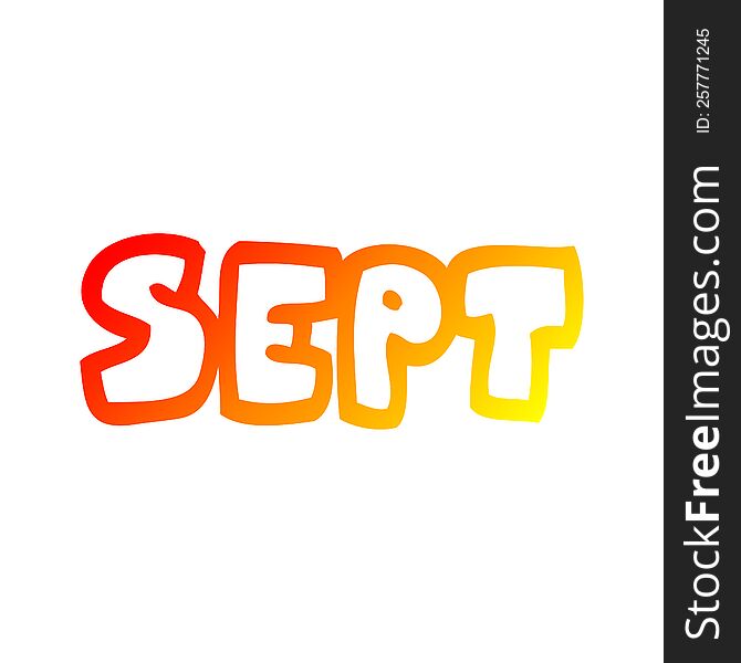 warm gradient line drawing of a cartoon month of september