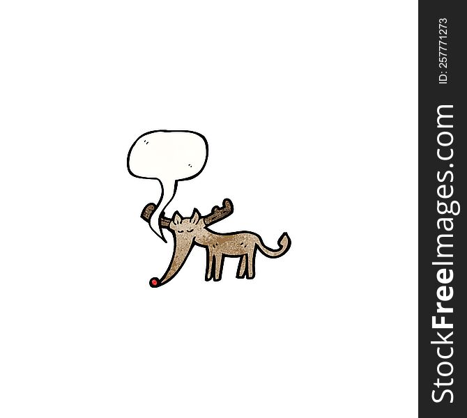 Cartoon Reindeer With Speech Bubble