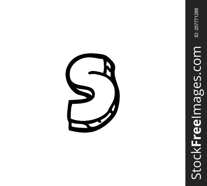 Line Drawing Cartoon Letter S