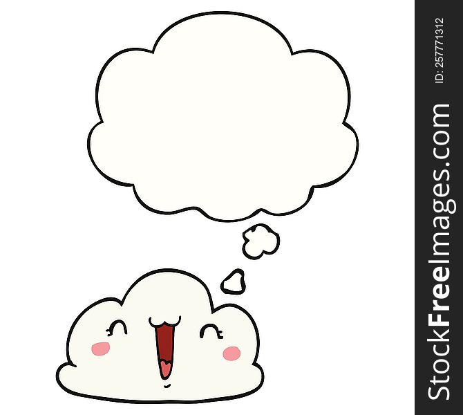 Cartoon Cloud And Thought Bubble