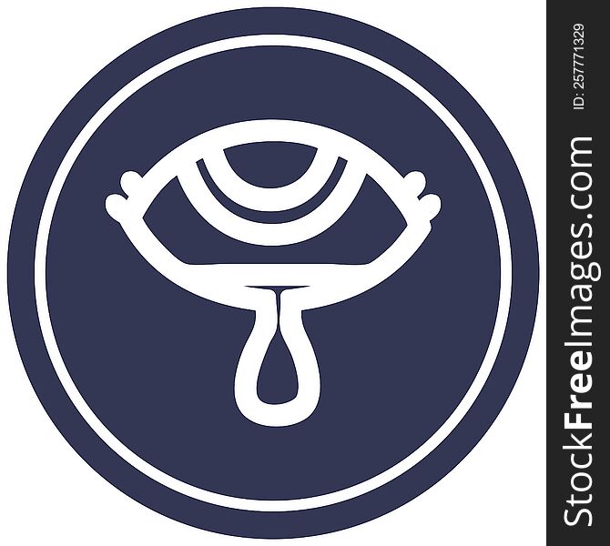crying eye circular icon symbol