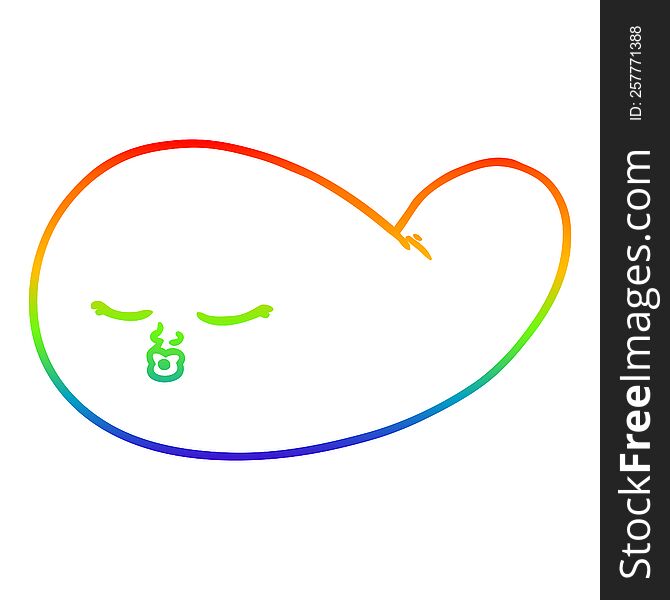rainbow gradient line drawing of a cartoon gall bladder
