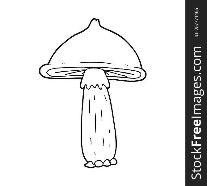 black and white cartoon mushroom