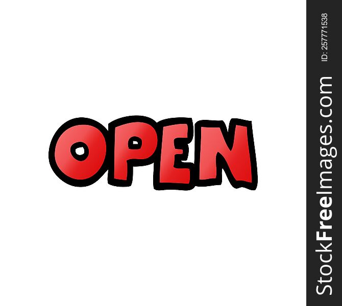 cartoon doodle open sign