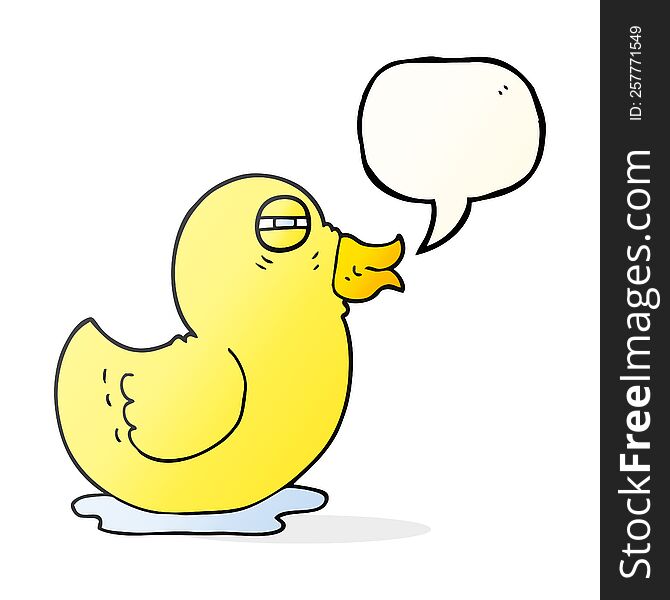 freehand drawn speech bubble cartoon rubber duck