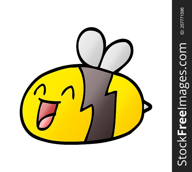 vector gradient illustration cartoon bee